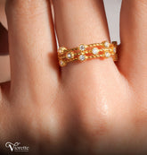 3 layers Spark Gold Plated Ring