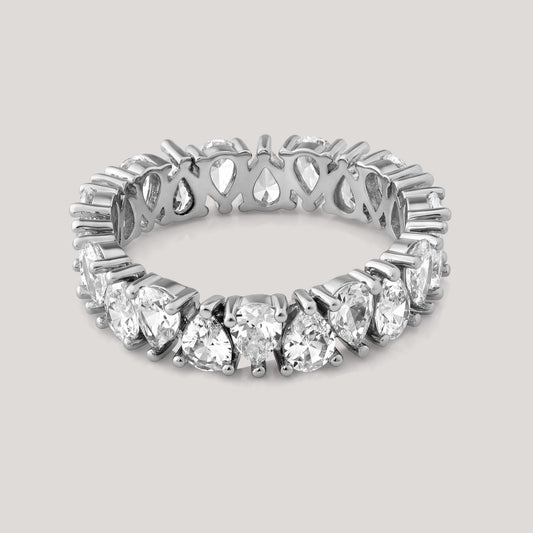 Viorette eternity ring in 925 sterling silver with teardrop-cut stones