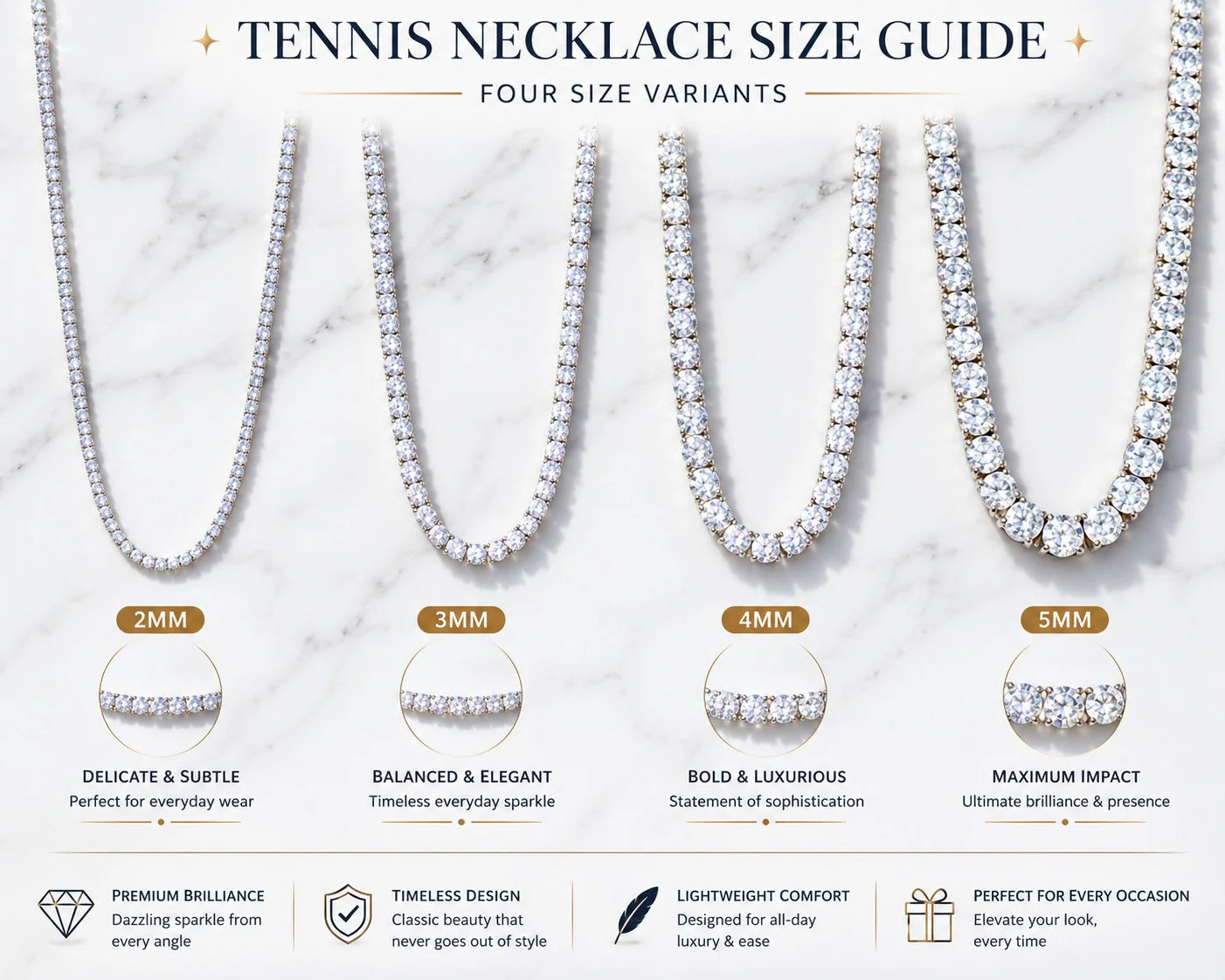 4mm Silver Tennis Necklace
