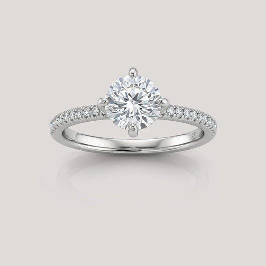 Viorette promise ring in 925 sterling silver with pave-set white zircon stones