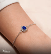 Blue Pandora Silver Bracelet with Heart