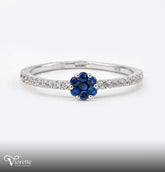Blue Floral Zirconia Ring