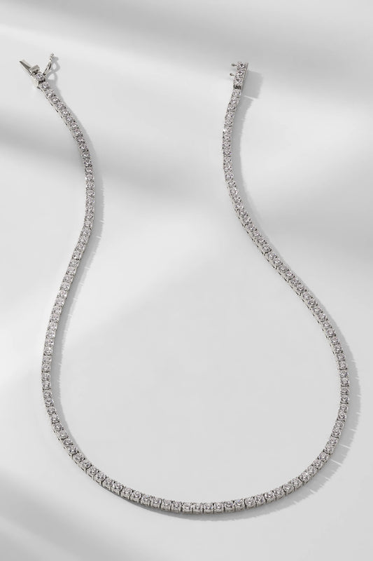 3mm Silver Tennis Necklace