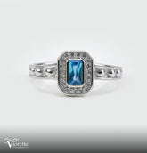 Sky Blue Topaz Regal Halo Ring