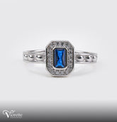 Blue Topaz Regal Halo Ring