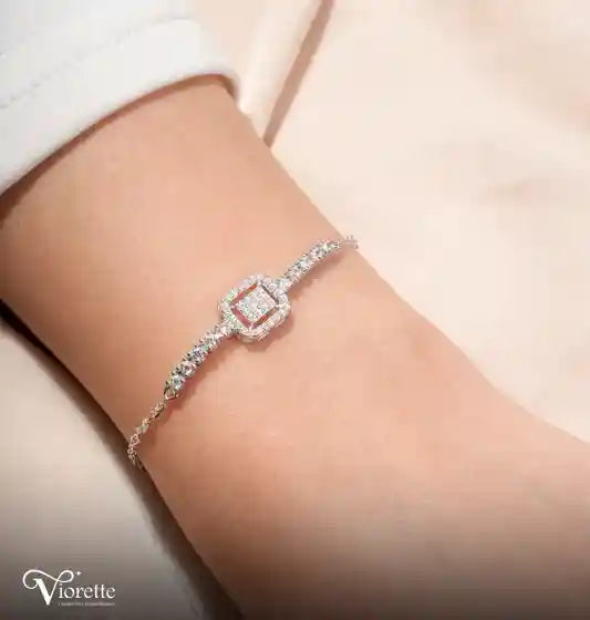 Double Square Zircon Bracelet