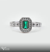 Emerald Regal Halo Ring