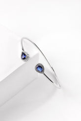 Blue Sapphire Teardrop Open Bangle