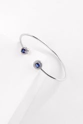 Blue Sapphire Bloom Open Bangle