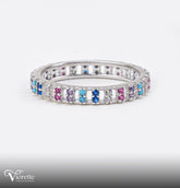 Multicolor Zircon Eternity Ring