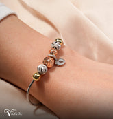 Rose Gold Mixed Charm Bangle Bracelet