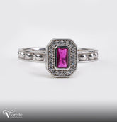 Pink Topaz Regal Halo Ring