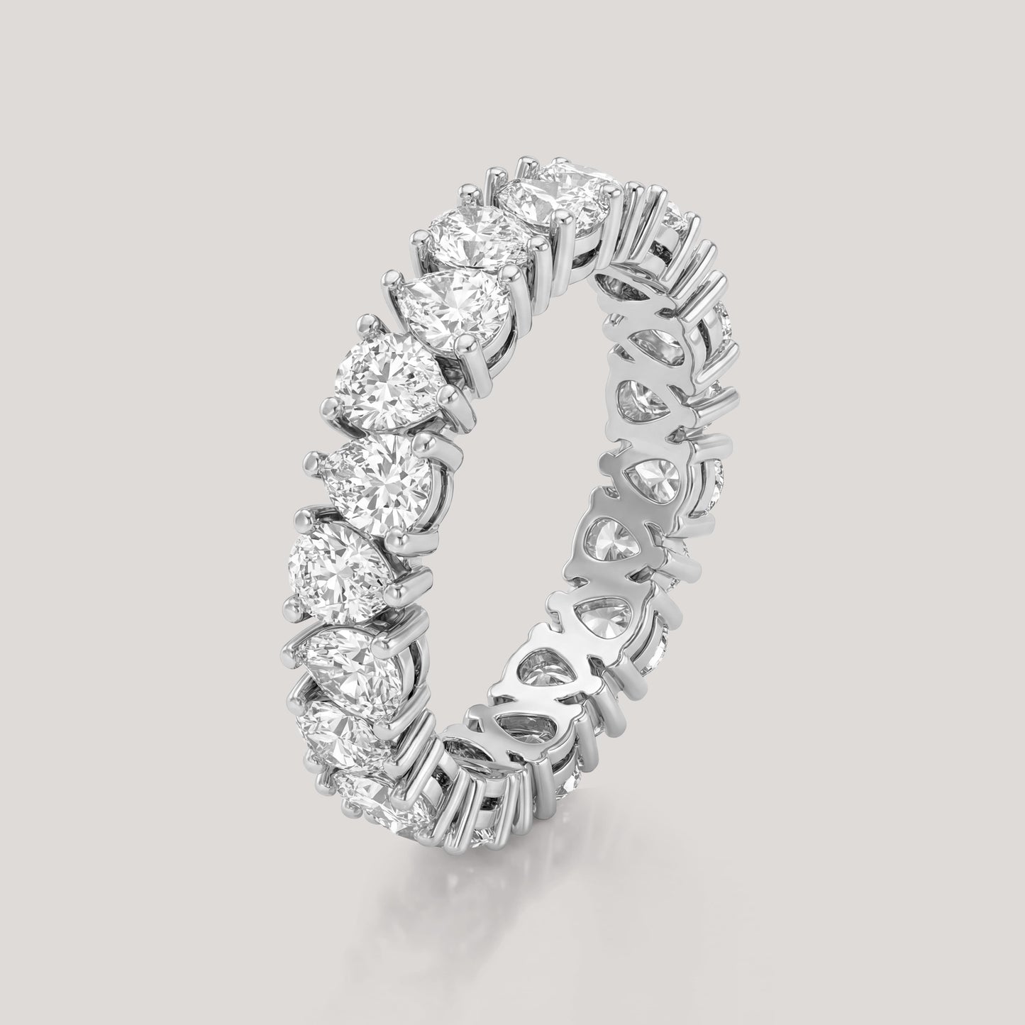 Viorette eternity ring in 925 sterling silver with teardrop-cut stones