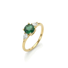 Majestic Emerald Trinity Ring