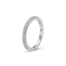 Luminous Silver Pavé Stacking Band