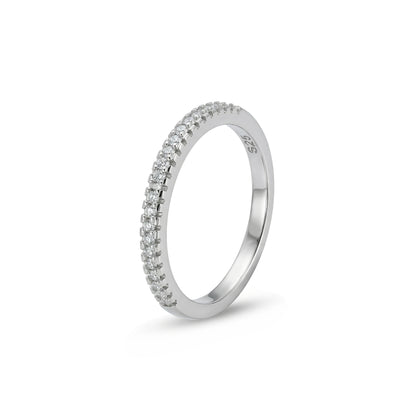 Viorette pave stacking band ring in 925 sterling silver