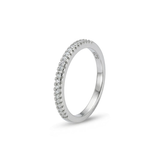 Viorette pave stacking band ring in 925 sterling silver