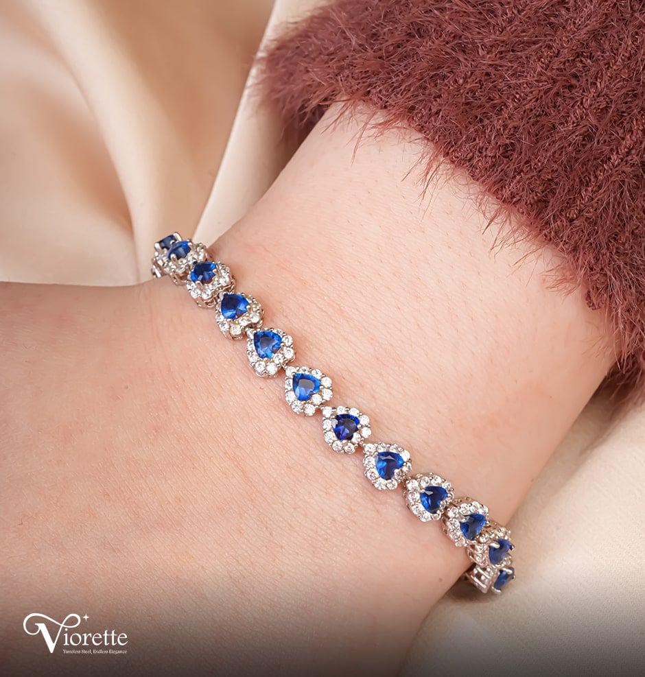 Blue Hearts Bracelet