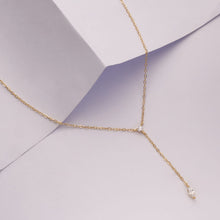 Gilded Marquise Drop Lariat Necklace