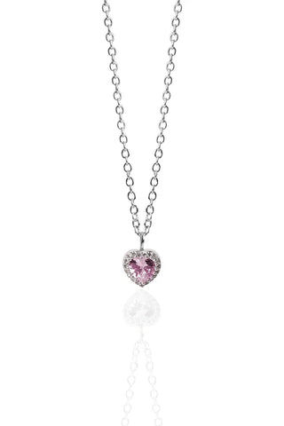 Pandora Silver Necklace With Crystal Heart