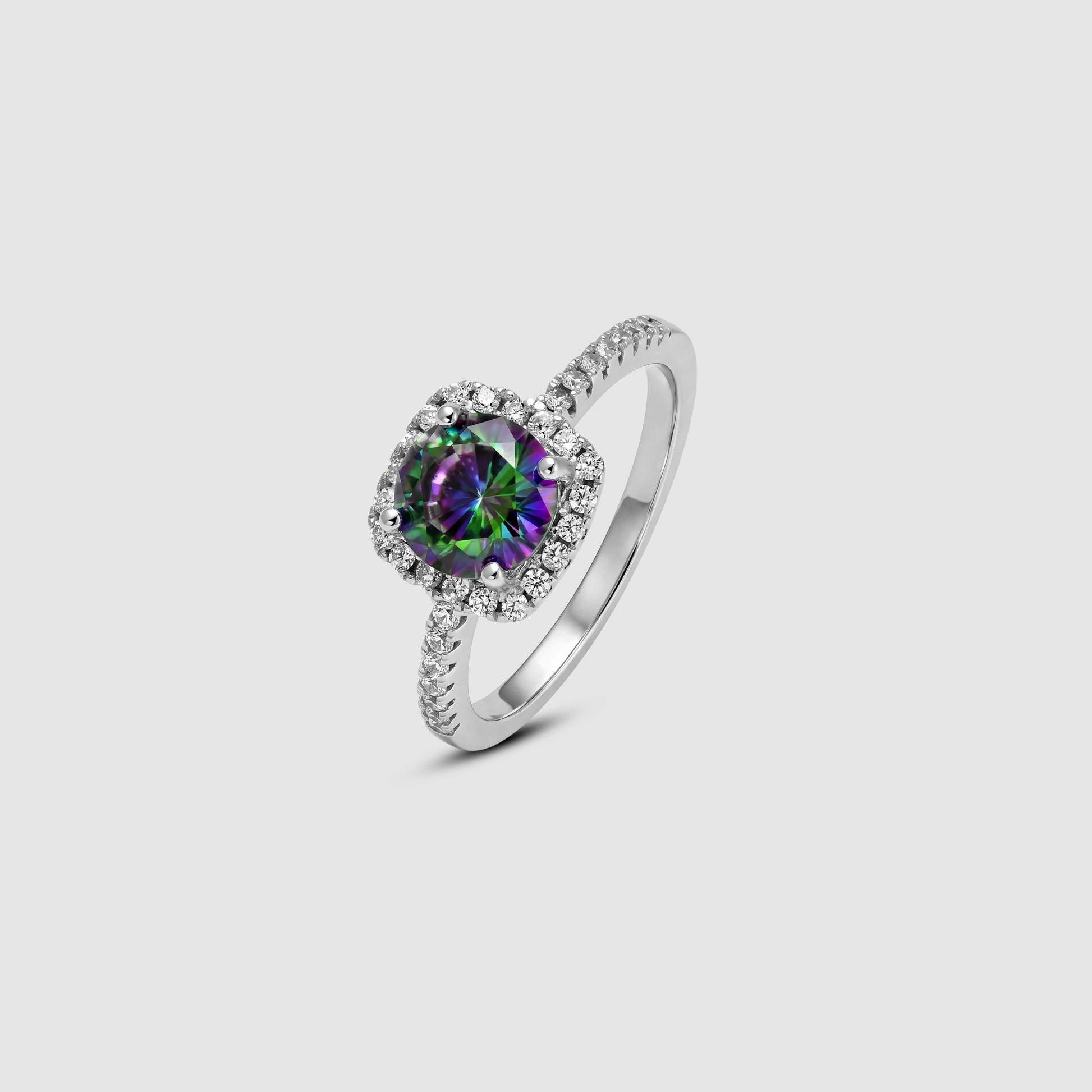 Viorette Aurora ring in 925 sterling silver with an iridescent stone