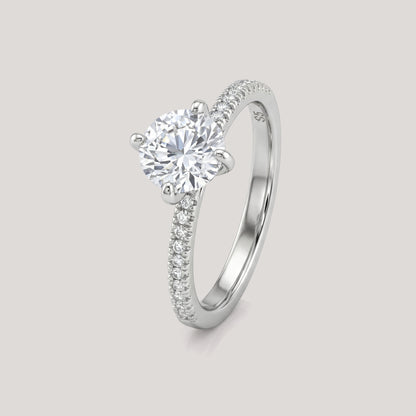 Viorette promise ring in 925 sterling silver with pave-set white zircon stones