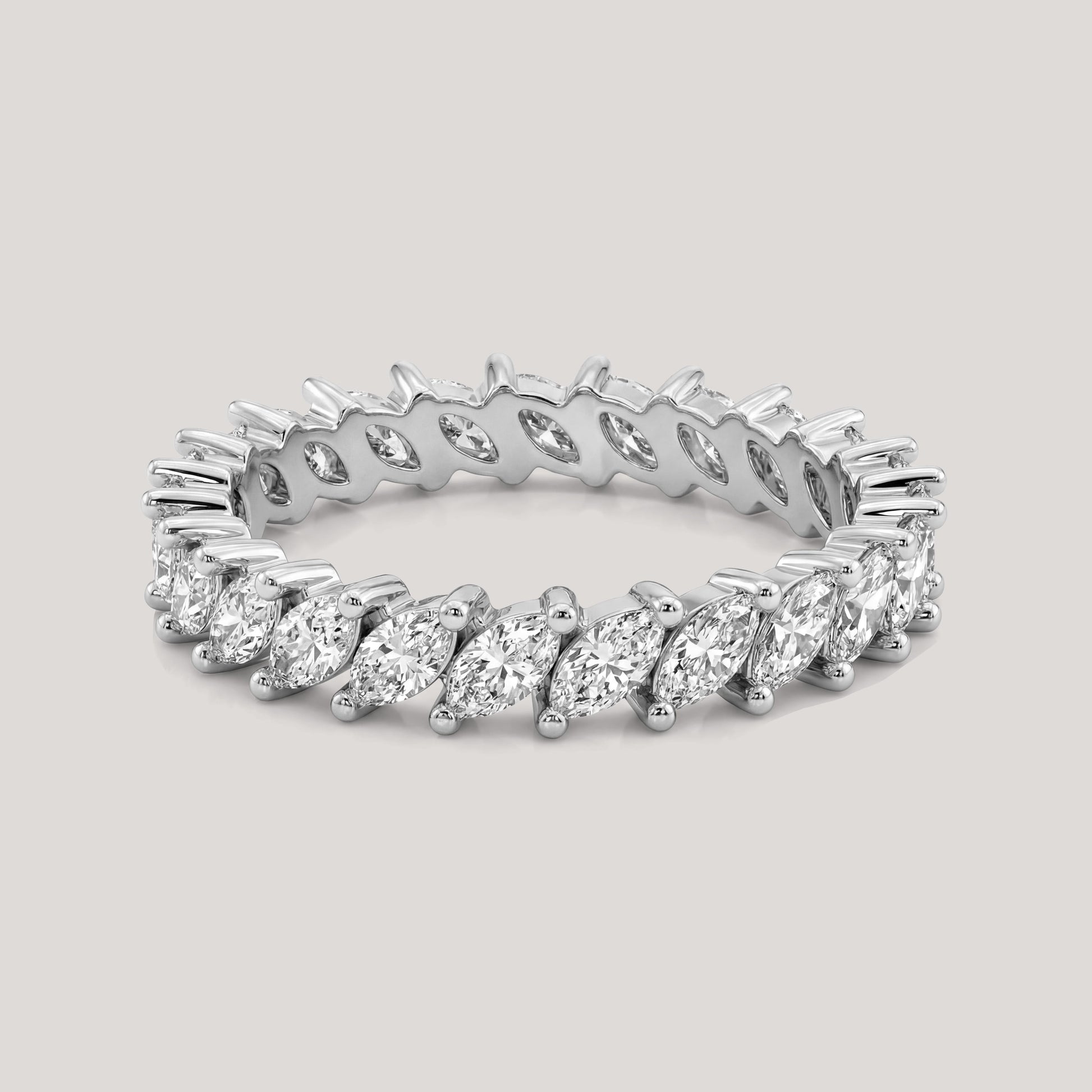 Viorette eternity ring in 925 sterling silver with marquise-cut stones