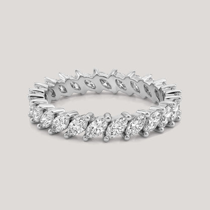 Viorette eternity ring in 925 sterling silver with marquise-cut stones