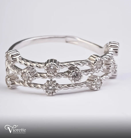 3 layers Spark Silver Ring