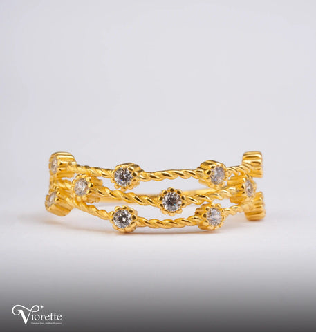3 layers Spark Gold Plated Ring