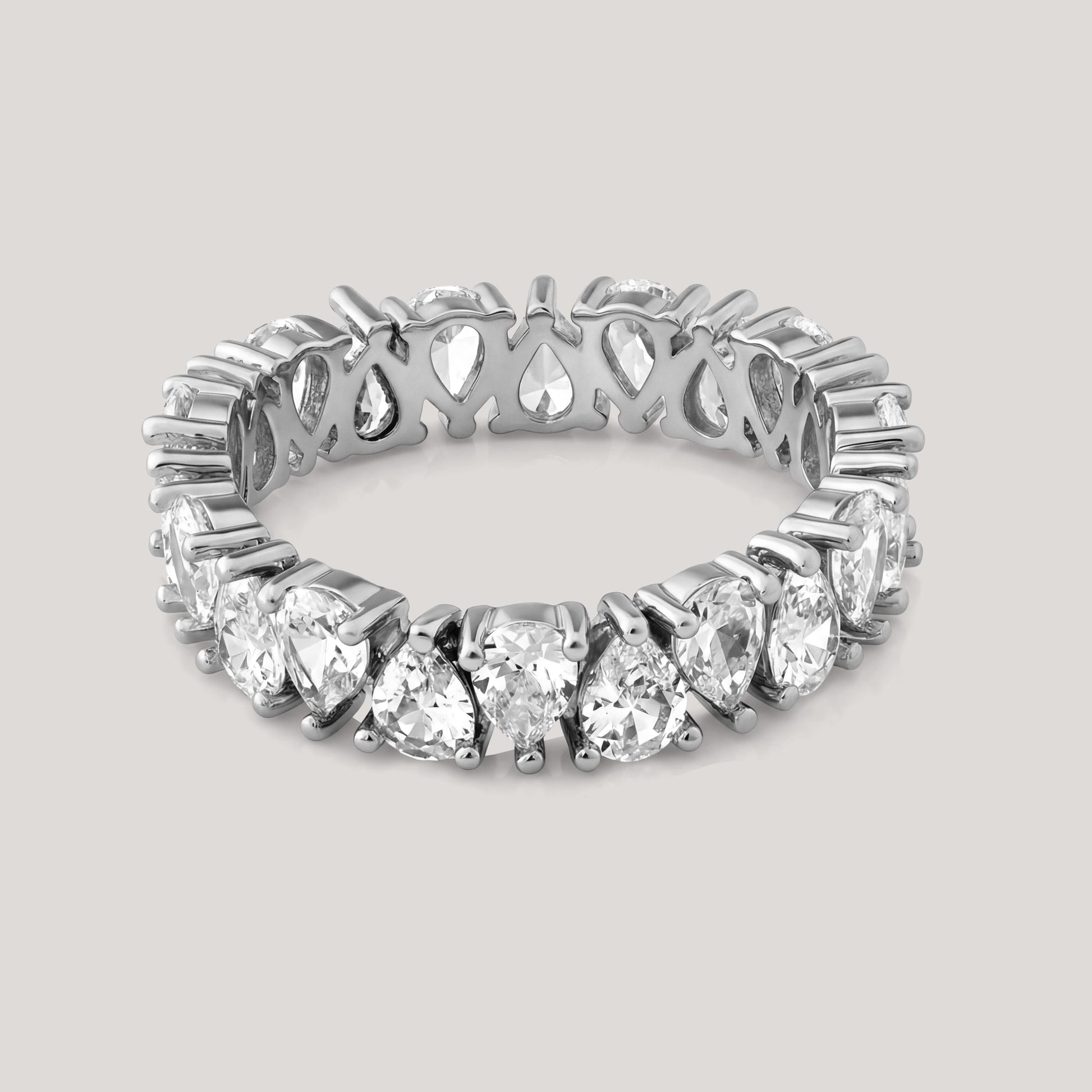 Viorette eternity ring in 925 sterling silver with teardrop-cut stones