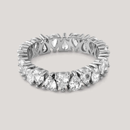 Viorette eternity ring in 925 sterling silver with teardrop-cut stones