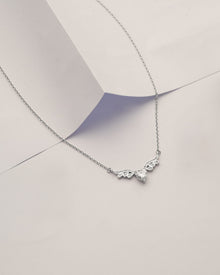 White Zircon Wings Heart Necklace