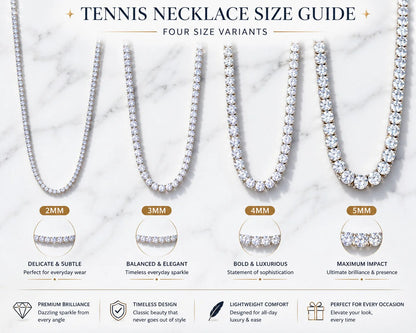 4mm Silver Tennis Necklace