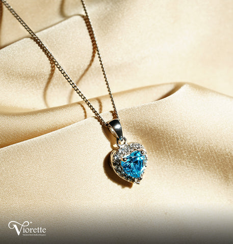 Pandora Silver Necklace With Crystal Heart