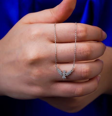 Silver Phoenix Pendant Necklace