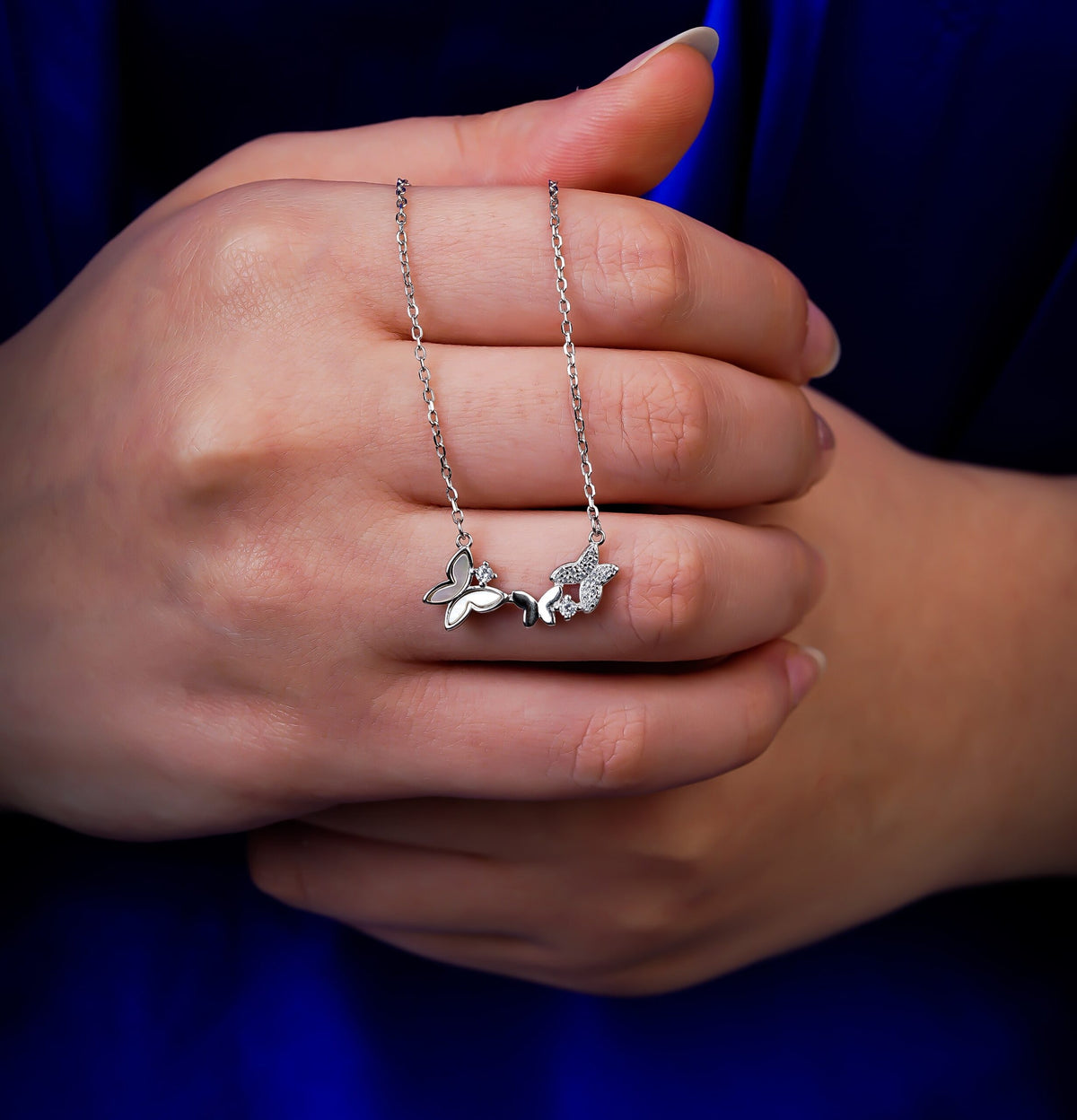 Twin Butterfly Kiss Necklace