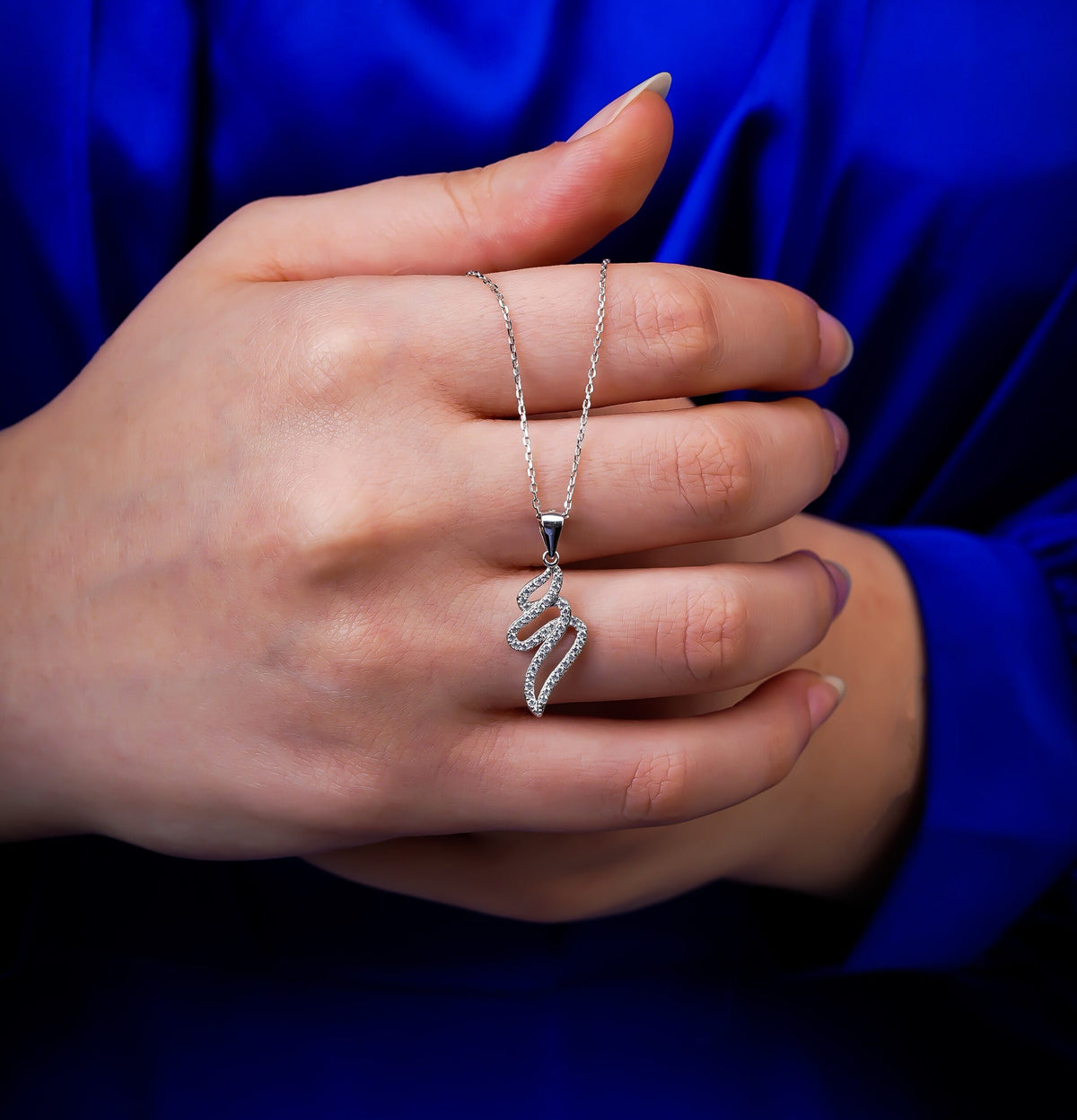 Twist Flame Pendant Necklace