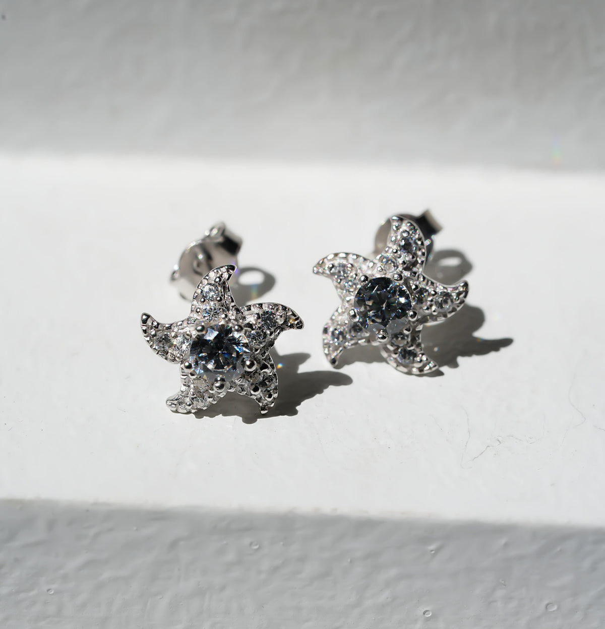 Ocean Glow Starfish Stud Earrings