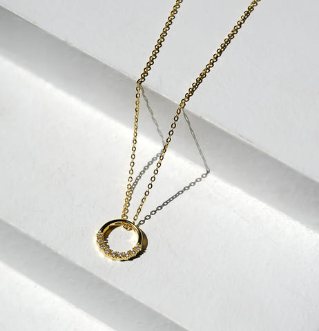 Golden Circle Pendant Necklace