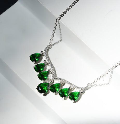 Emerald Drop Teardrop Necklace