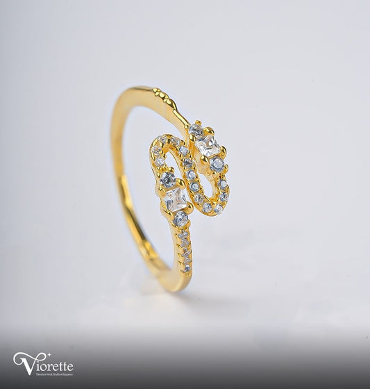 Gold Serpent Curve Ring