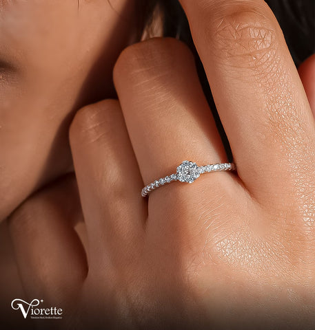 Clear Floral Zirconia Ring
