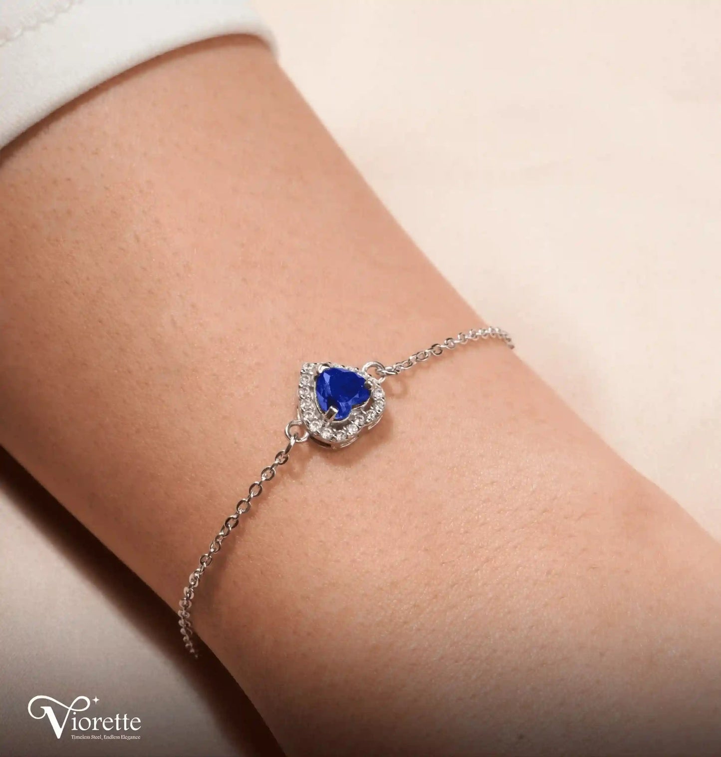 Blue Pandora Silver Bracelet with Heart