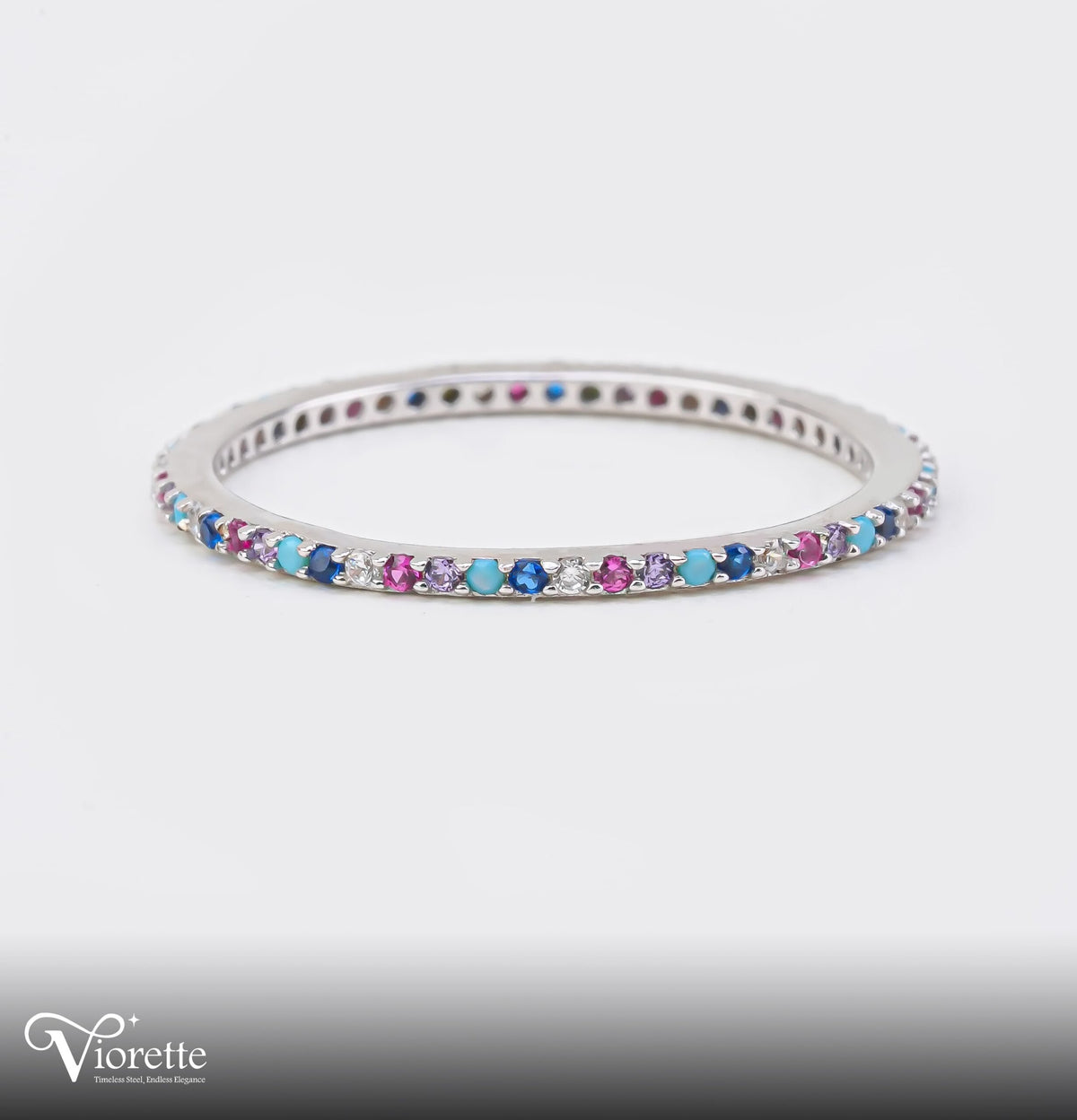 Multi colored Eternity Spark Ring