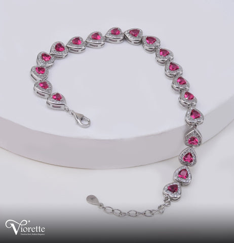 Crimson Hearts Bracelet