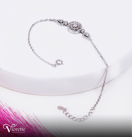 Halo Teardrop Chain Bracelet