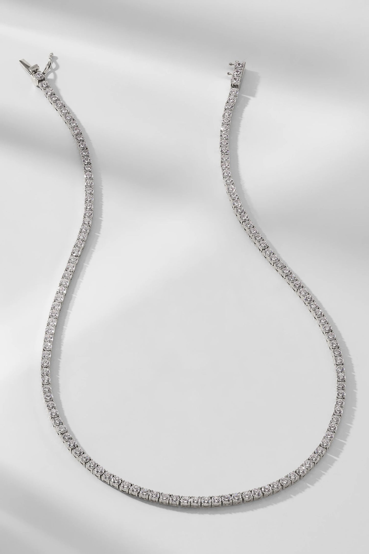 3mm Silver Tennis Necklace