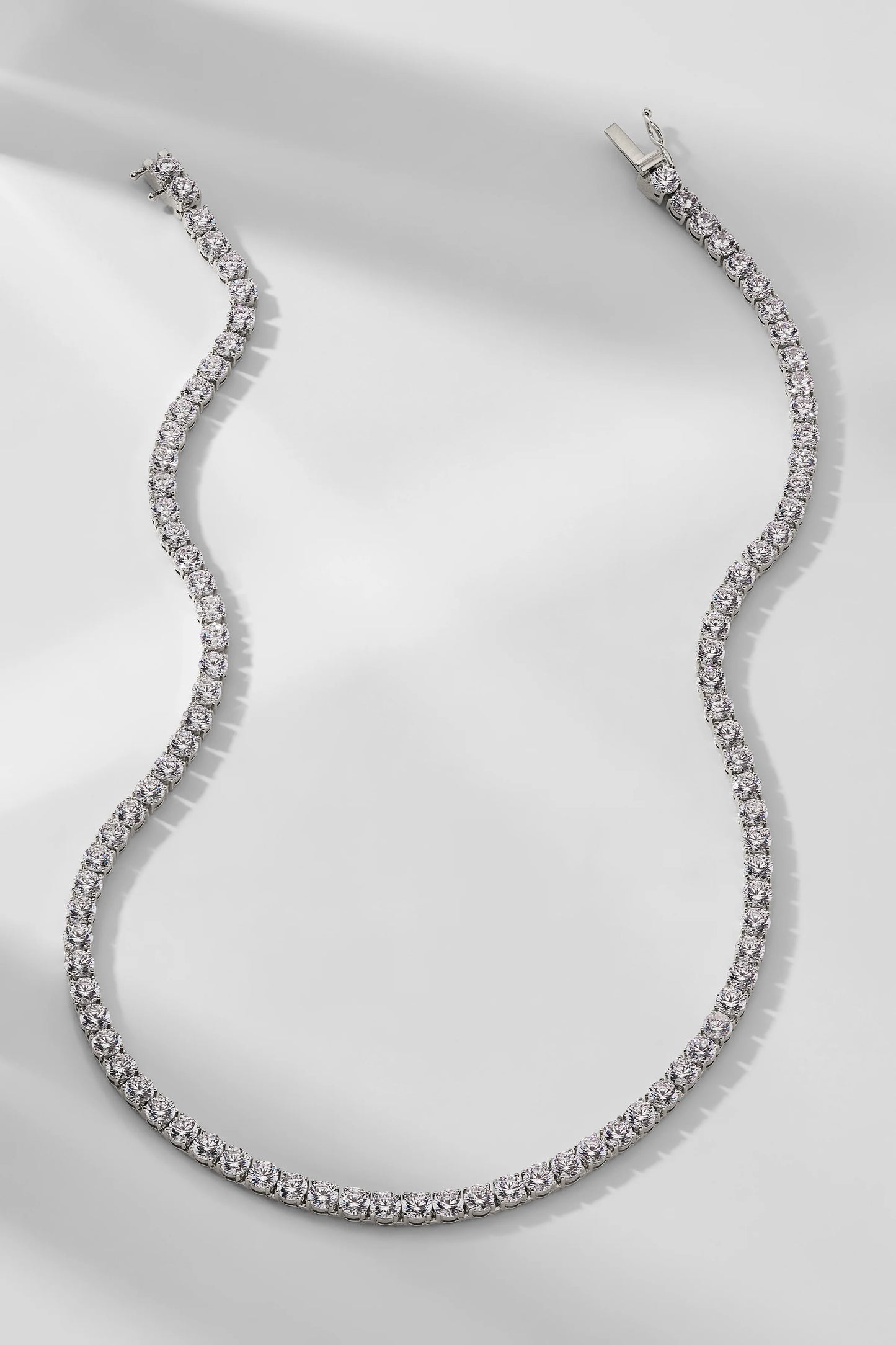 4mm Silver Tennis Necklace