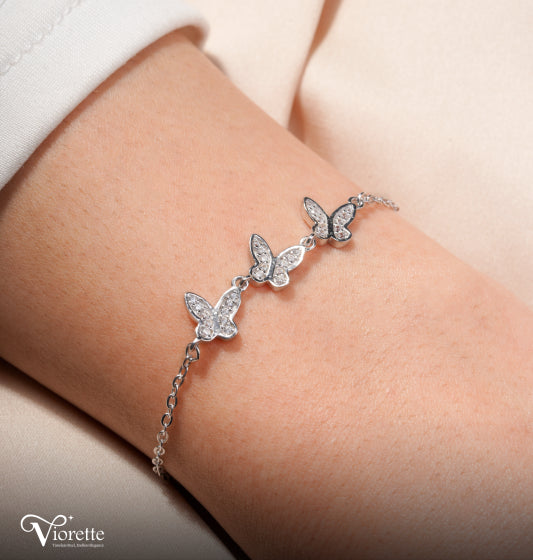 Butterfly Charm Silver Bracelet